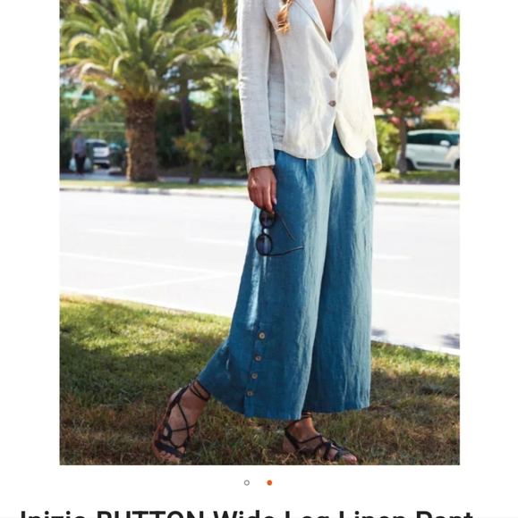 NWT blue Inizio Hand-Dyed linen pants by Porto LLC sz XL - Picture 9 of 12